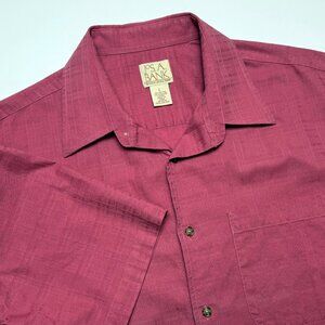 JoS. A. Bank Short Sleeve Button-Up Shirt – Large, Dusty Rose Cotton Blend